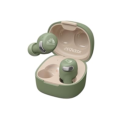 Victor HA-A30T2-G ワイヤレスイヤホン Bluetooth Ver.5.3 ノイズキャンセリング 適用業務相応う マルチポイント 足し加える27第四次元生まれ変わり マイクロホン付き添い人 小型 軽さ 外音摂取すること 雨合羽 緑であること