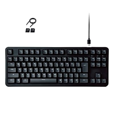 ゲーミングキーボード 有線 V-custom VK210S テンキーレス メカニカル ネオクラッチキーキャップ 銀軸 スピードリニア USBポート搭載 TK-VK210SBK｜ダイコク屋本店店