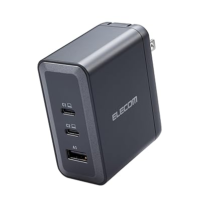 USB PD 充電器 100W 3ポート Type-C USB-A GaN採用 PPS対応 3台同時充電 折りたたみ式プラグ PSE技術基準適合 [iPhone 16 15 iPad Macbook パソコンなど対応] ブラック EC-AC65100