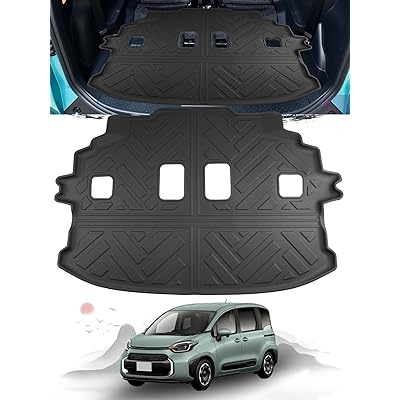 ruiya 折り畳み式 新型 トヨタ シエンタ 10系 ラゲッジマット 7人乗り専用 新型シエンタ 10系 ラゲッジトレイ 3Ｄラゲッジマット 防水 滑らない TPE素材 防汚 超耐久性 簡単使用 無臭 折り皺なし トランクマット アクセサリー カス
