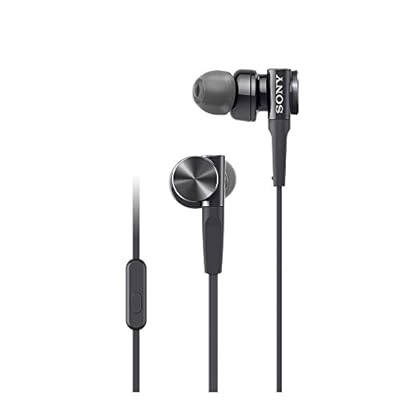 イヤホン 重低音モデル MDR-XB75AP : カナル型 リモコン・マイク付き ブラック MDR-XB75AP B