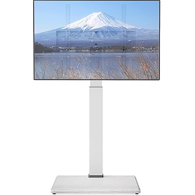 テレビスタンド 壁寄せ ハイタイプ 30~60インチ テレビ台 tvスタンド tv stand 耐荷重40kg VESA75x75mm~VESA400x400mm 8段階高さ調整 左右±40度首振り 上下±5度調整 木目調ホワイト