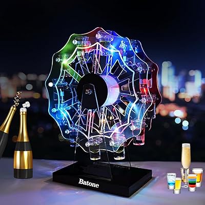 テキーラ観覧車 LED酒ボトルの表示棚 12カップ バーホテルLED酒棚の表示棚 LED酒グラス 収納ラック KTVナイトクラブに最適 子供のパーティ パーティ パーティの装飾品充電式 自動カラーチェンジ 誕生日 クリスマスパーティ レストラン 新年｜ダイコク屋本店店