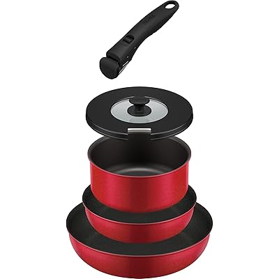 デュラブルシリーズ 取っ手のとれるフライパン5点セットAB IH対応 レッド KSA-5B R