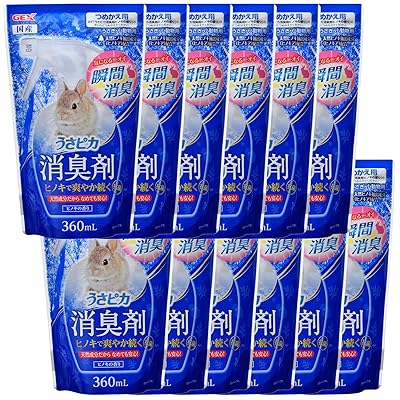 ジェックス うさピカ 消臭剤 ヒノキの香り うさぎ・小動物用 詰替え 360ml&times;12個セット｜ダイコク屋本店店