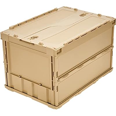 薄型折りたたみ容れもの 50L 鍵を掛けるフタ付 LS色 TR-C50B-LS 納める容れもの 納めるボックス席 グレー-ライトサンド