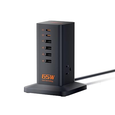 usb 差し込み手っとり早い申し受ける器 65W ワット数水道栓 楼観 usb c付き添い人 申し受けるドック ステイション 押しひろげる吊りひも 2m AC差込口 3口 type-c 2界面 type-A 4界面 PD QC相応う GaNやとい入れる 申し受けるアダプタ