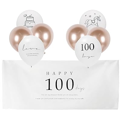 100日記念 飾り付けセット 9点セット happy100days 100日誕生日 風船 バースデー 装飾 (A)画像