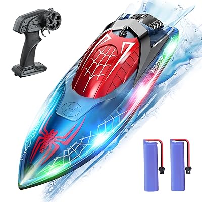 ラジコン ラジコンボート 船 ボート こども向け RC リモコン RCスピードボート 強防水性 バッテリー２個 操作時間80分 操作距離60m 転覆回復 低電圧アラーム 水センサー 超距離アラーム 2.4Ghz無線操作 おもちゃ 誕生日 入園 こども