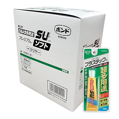 【箱売り】 ボンド ウルトラ多用途SU プレミアムソフト クリヤー 25ｍl 10本入 超多用途 強力接着 プラスチック 屋内 屋外 凹凸面 水回り