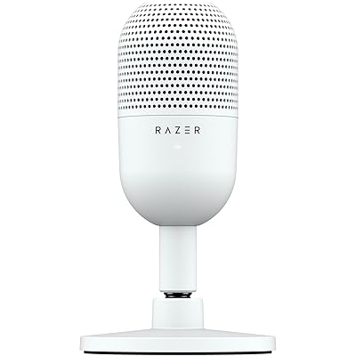 Seiren V3 Mini White コンデンサーマイクロホン 超パウダーコンパクト腹積もり 水道栓式ミュートセンサー ゲーミン