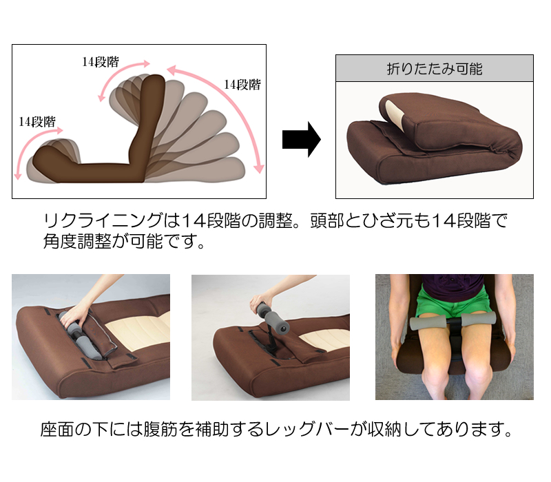 まっている 快適ソファー らくらく腹筋生活DX ブラウン ✦もたれ