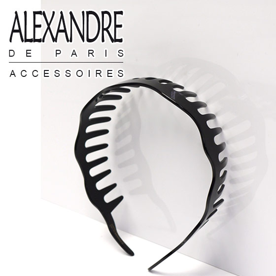 【楽天市場】アレクサンドル ドゥ パリ カチューシャ ALEXANDRE DE PARIS 櫛形 ブラック ヴァンドーム ブランド ヘッド