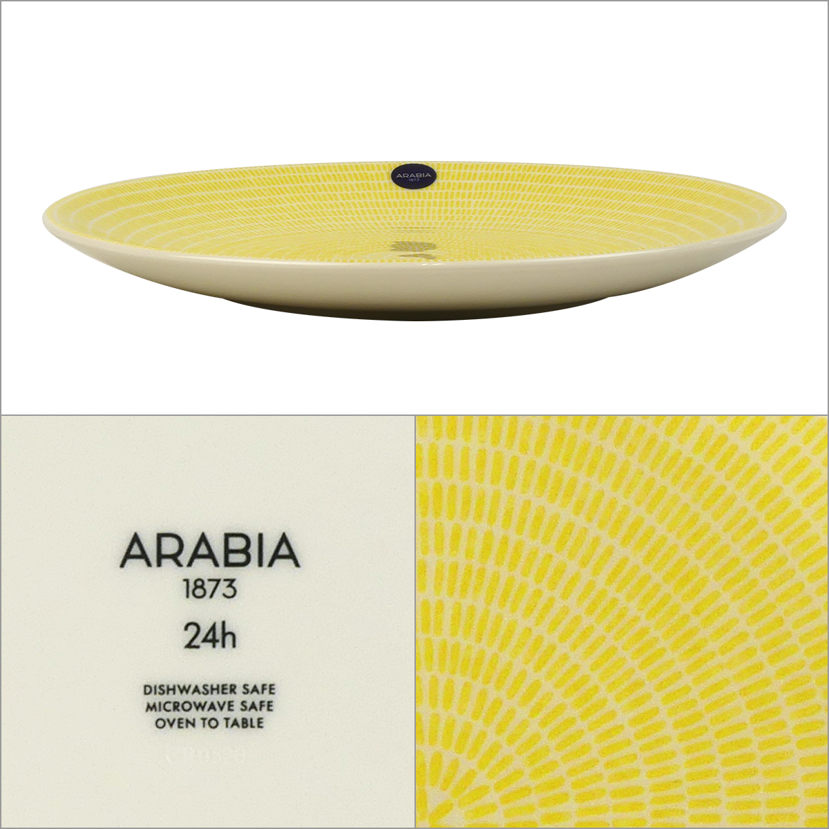 アラビア Arabia 24h Avec アベック 20cm プレート イエロー 北欧 フィンランド 食器 食器洗い機 対応 超人気