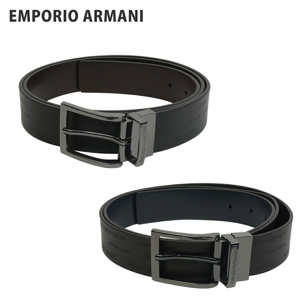 【クーポン4種あり】エンポリオアルマーニ ベルト Y4S426 YTU5J リバーシブルベルト ロゴ入り レザー メンズ Emporio Armani ギフト・のし可