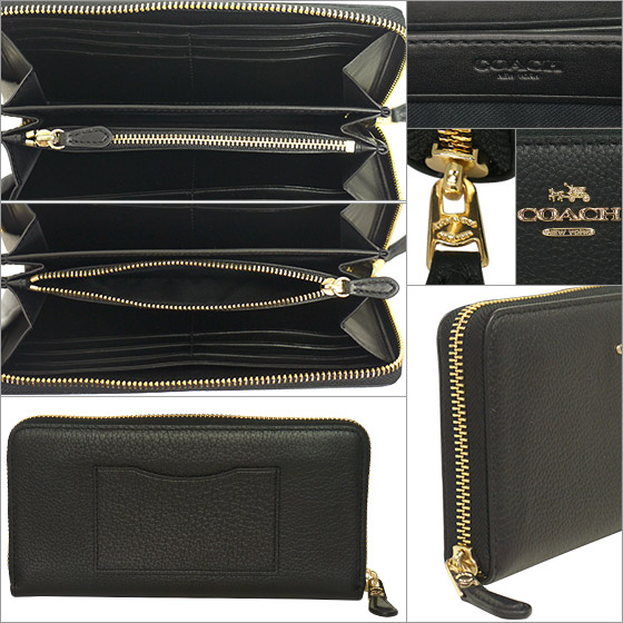 楽天市場 ポイント5倍 10 1 コーチ 財布 Coach Accordion Zip 53797 ラウンドファスナー 長財布 Liblk ブラック ギフト のし可 Daily 3