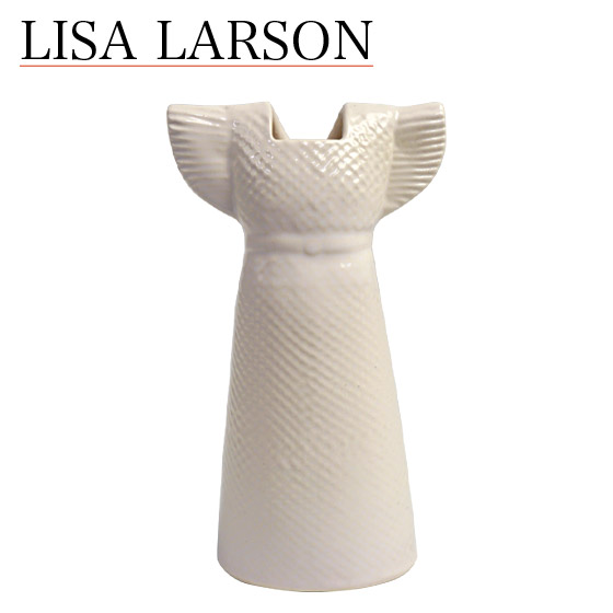 リサラーソン 花瓶 ドレス ホワイト ワードローブ 1560403 リサ・ラーソン LisaLarson（Lisa Larson）Clothes /Wardrobe Dress 花器・フラワーベース・陶器置物・北欧・オブジェ
