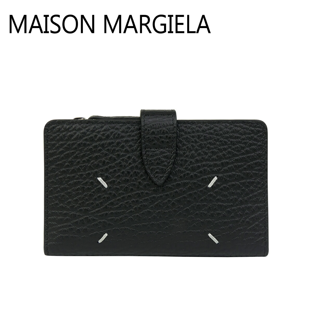 ❤新品未使用❤Maison Margiela 黒いレザ-三つ折り財布 男女兼用 Maison Margiela メゾンマルジェラ MAISON MARGIELA 財布 三