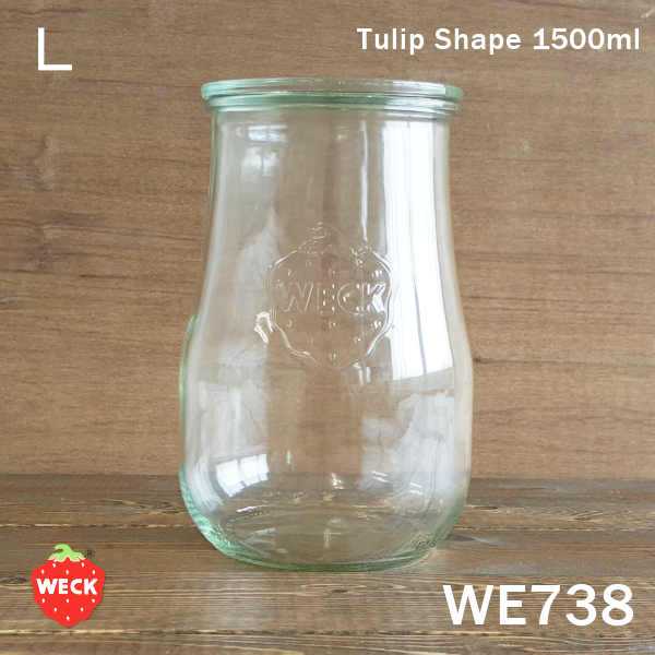 【ガラス容器】WECK　チューリップ　WE738　キャニスター　1.5L　L（1500ml・保存容器・調味料入れ・Tulpen form・キャニスター）　ウェック