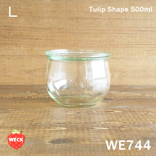 【ガラス容器】WECK　チューリップ　WE744　キャニスター　500ml　L（保存容器・調味料入れ・Tulpen form・キャニスター）　ウェック