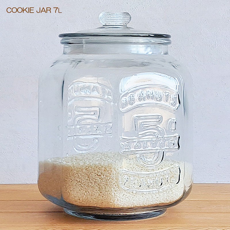 【楽天市場】【送料無料】アンティーク クッキージャー 7L 米びつ 