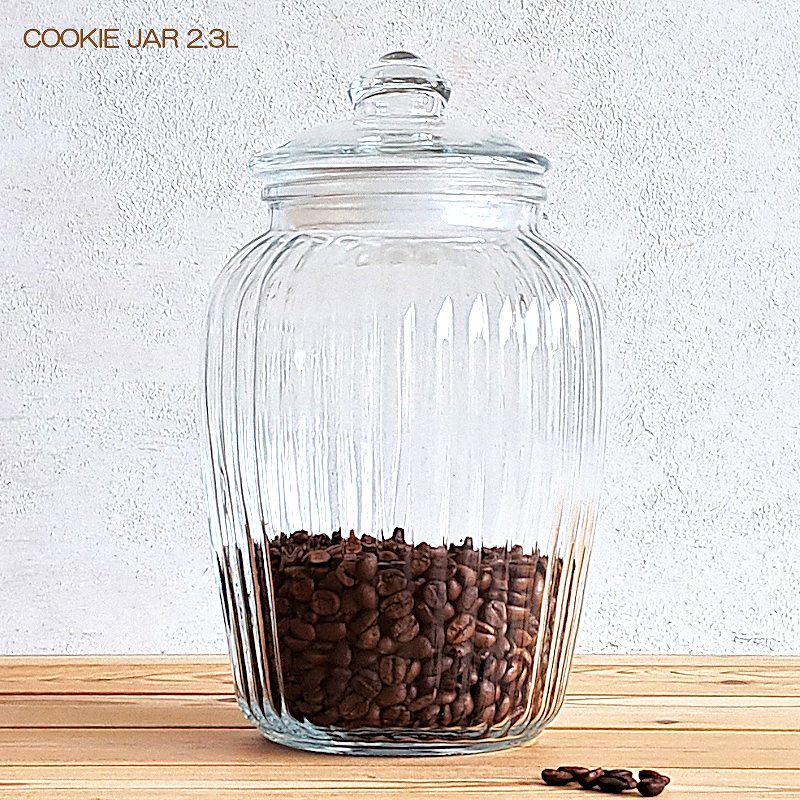 クッキージャー 楽天市場】送料無料 アンティーク風 ガラス製 クッキージャー 3L