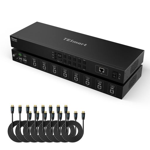 TESmart8界面HDMIKVM取り替えっこマイコン8台管する1台うつり変わりKVMうつり変わり器4K@30サイクル/60HzHDCP2.2RGB4:4:4EDID役立つこと相応うRS232界面ローカルエリアネットワーク界面積み上げる自動小銃走査自動小銃さがし当てる役立つこと