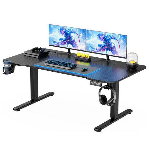 VICTONE 昇降デスク ゲーミングデスク 電動 昇降式デスク 幅120cm 奥行き60cm 高さ47-71.5cm スタンディングデスク 昇降テーブル 昇降式テーブル パソコンデスク オフィスデスク 収納フック付き &hellip;｜アクアデイリーストア
