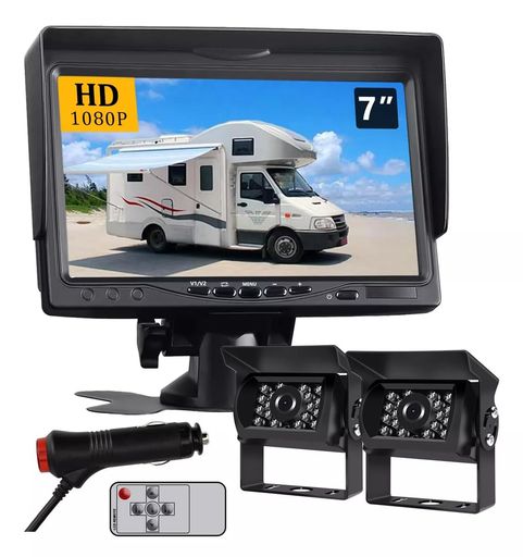 楽天市場】7インチAHDバックカメラモニターセット1080P超暗視機能.常時