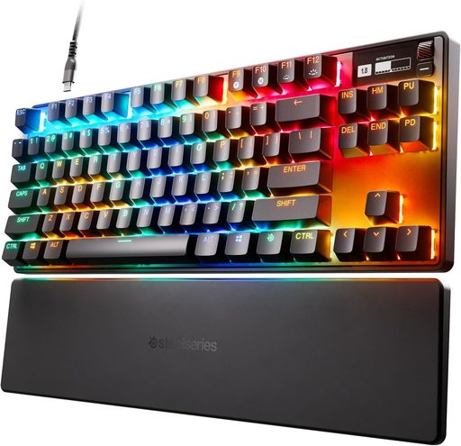 SteelSeries ゲーミングキーボード テンキーレス 有線 英語配列 OmniPointスイッチ 有機ELディスプレイ搭載 Apex Pro TKL (2023) US 64856 ブラック|アクアデイリーストア