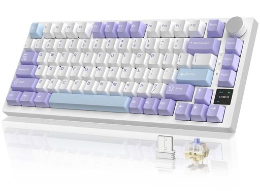 ATTACKSHARKxAJAZZAK820PROメカニカルキーボードテンキーレス82キー75%3モード2.4Ghz/BT/有線USB接続TFTスクリーンANSI配列TKLゲーミングキーボードギフト軸リニア軸 9,345円