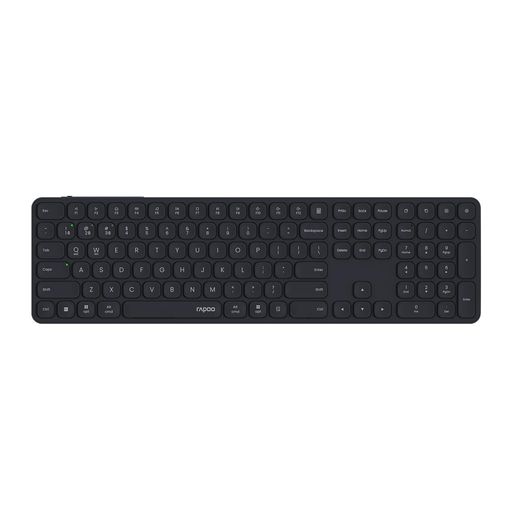 RAPOOE9550LワイヤレスキーボードマルチデバイスBluetoothUS配列110キー超薄型キーボード4つのデバイス接続可能静音USB-C充電式アルミ合金フレームWindows/Mac/Linux/Chrome用ブラック