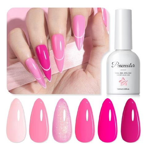楽天市場】PEACECOLORジェルネイルピンク6色カラージェルセット10ML/本