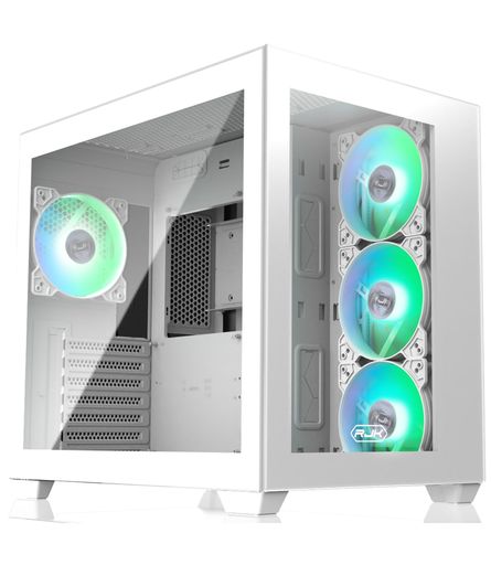 RAIJINTEKライジンテックパソコン容れものPAEANC7WHITETG4ATX相応う真っただ中高閣型強化因子ガラスデュアルチャンバー心積もり12025ARGB気違い4基を積み上げる(0R20B00235)