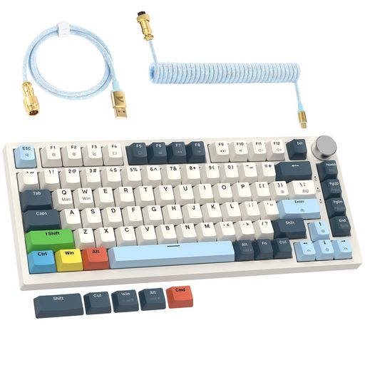 MAMBASNAKExATTACKSHARKK85ラピッドトリガーキーボード有線75%RGBマグネットゲーミングキーボード+コイルケーブル+PBTキーキャップ磁気メカニカルゲーミングキーボードストローク調整可能TKL