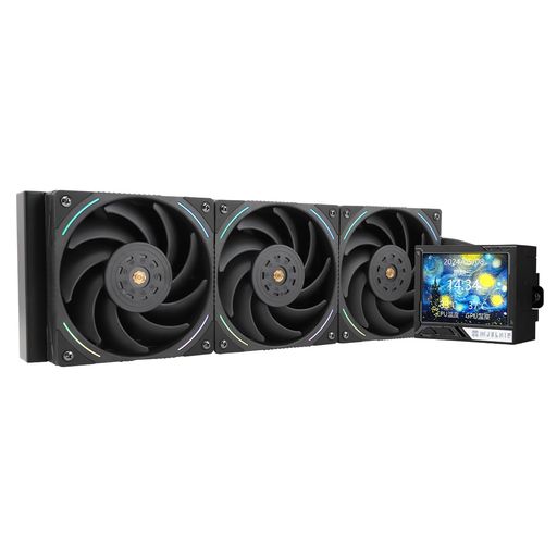 THERMALRIGHTMjolnirVision360ARGBブラックCPUAIOクーラー、320*240解像度のIPS液晶画面、AM5&LGA1700/1851用、高性能360スペック水冷3.5インチリムーバブルディスプレイ