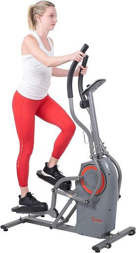 Sunny Health & Fitness (サニーヘルス&フィットネス) エリプティカルカーディオクライマークロストレーナーマシン ステッピングモーション グレー SF-E3911｜アクアデイリーストア