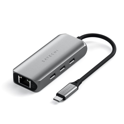 SATECHIUSB-C有線ローカルエリアネットワークアダプタ、イーサネットギガビット4インチ1?3xUSB-C3.210Gbps、弾丸道路網状組織繋ぎ合わせる(繋ぎ\u0026かき鳴らす)?MacBook、iPad、Windows、Android、Chrome相応う