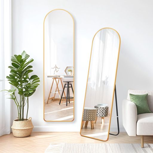 楽天市場】全身鏡姿見鏡スタンドミラー壁掛け鏡アーチ型薄型アルミ合金