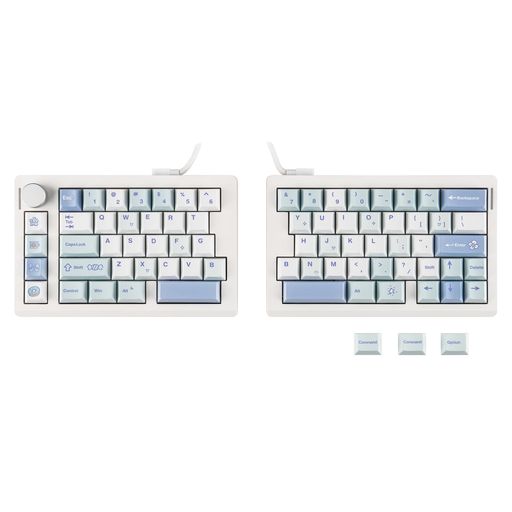 EPOMAKER Split70 ワイヤレスゲーミングキーボード 分割キーボード QMK/VIA対応 テンキーレス 70% メカニカルキーボード 無線 ホットスワップ対応 クリーミーリニアスイッチ 2.4Ghz/BT/Type-C ノブ付き|アクアデイリーストア
