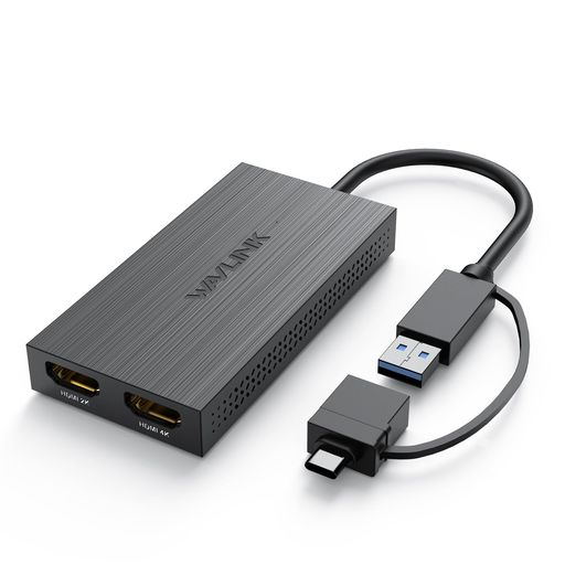 WAVLINKUSB3.0またはUSBC-デュアルHDMIアダプタ、HDMIスプリッター取りひろげるディスプレイデュアルモニター用、Windows、MacOS、Thunderbolt3/4、1080P@60サイクル用の3つの自主独往した画面を受け支える