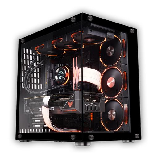 pc入れもの 真っただ中楼観 ピラー受け答えpc入れもの type-c弾丸道路界面USB3.0 アロイ鋼強化因子瑠璃 ATX/M-ATX/ITX/Micro-ATXお母さんゲーム盤相応う 空冷相応う 360水冷相応う (黒いこと)