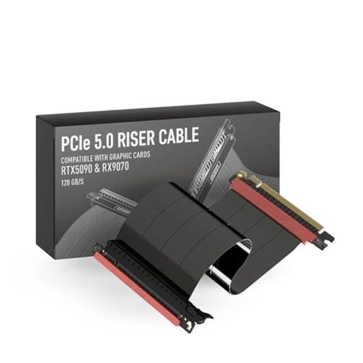 LINKUP-AVA5PCIE5.0ライザーケーブル|RTX5090RX9070GPUに対応|x16128GB/s速度|PCIe4.0と互換性あり|ITX用に設計され|シングルリバースストレートブラック