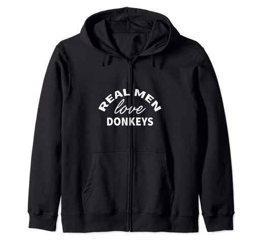 RealMenLoveDonkeysジップパーカー