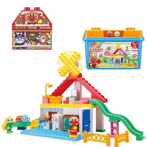 [バンダイ(BANDAI)]Blocklaboブロックラボアンパンマンパン工場とすべり台のおうちブロックバケツ(特典:2024年冬アンパンマンクリスマスブロック)対象年齢3才以上