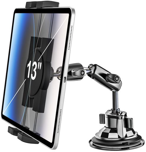 【2026年最新改良型/金属アーム】EXSHOW車載吸盤式タブレットホルダー車ダッシュボード用スマホiPadホルダー強い粘着力真空吸盤+超強力粘着ゲル丸型吸盤補助板携帯ホルダー360度回転自由…