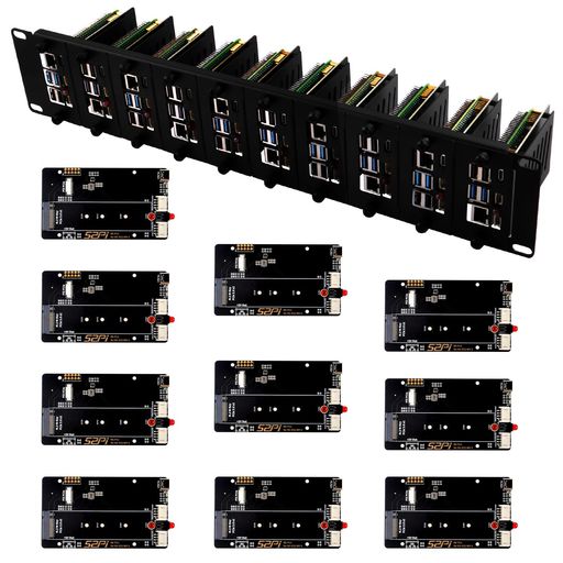 GeeekPi19in2U仕合わせマウントRaspberryPi5用PCIetoM.2NVMeSSDアダプタ10個付き添い人19inのサーヴァー仕合わせに相応う