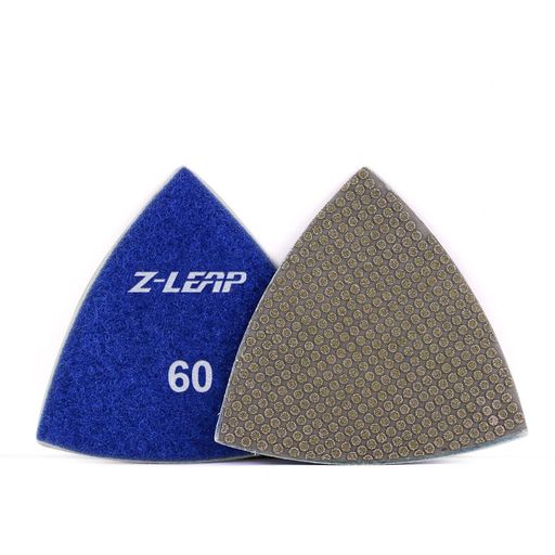 Z-LEAP 金剛石三角形みがき上げるパッド 振りまわす手道具用 紙やすり居敷き みがき上げるレコード盤 3in(80粍) 60グリット