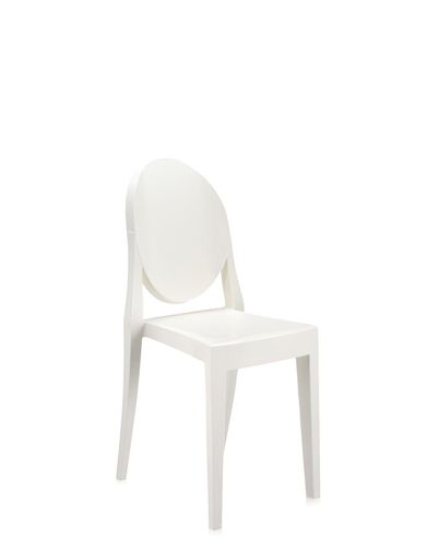 KartellダイニングチェアグロッシーホワイトW38/D52/H89/SH46糎ビクトリア生きすだまSFCH-K4857-E5