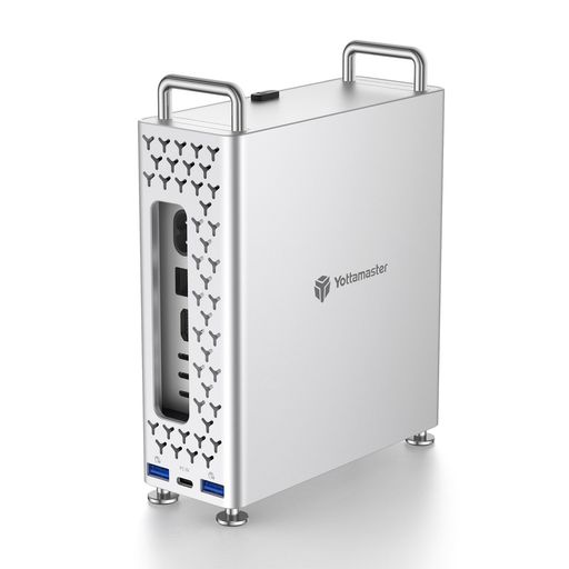 Yottamaster Mac mini M4用 5-in-1 USB-Cハブスタンド、Mac mini M4/Proケース、M.2 NVMe SSDケース搭載、10Gbps高速転送、USB-A/USB-Cポート、SD/TFカードリーダー付き｜アクアデイリーストア